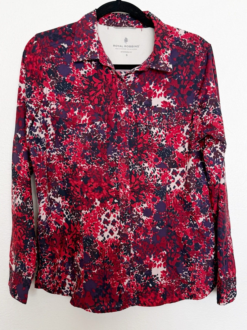 Royal Robbins Bug Barrier Expedition Floral Button Up Hiking Shirt S